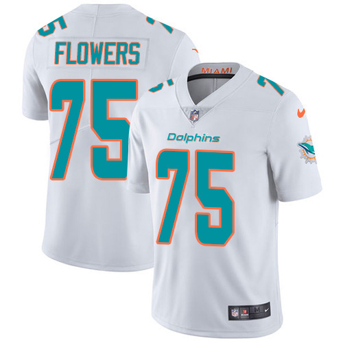 Nike Miami Dolphins 75 Ereck Flowers White Youth Stitched NFL Vapor Untouchable Limited Jersey